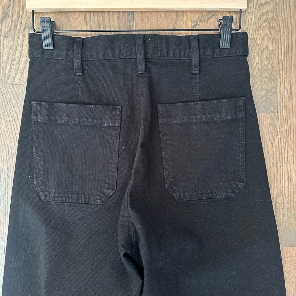 NWOT The Great The Seafair High Rise Wide Leg Jean in Carbon Black Size 29 - Picture 8 of 9